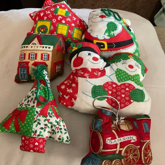 Handmade Other - vintage stuffed handmade sewn christmas ornaments set of 6